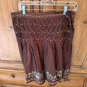 Angie    Brown Embroidered Women's Skirt